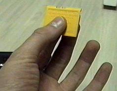 dummy miniature card in hand