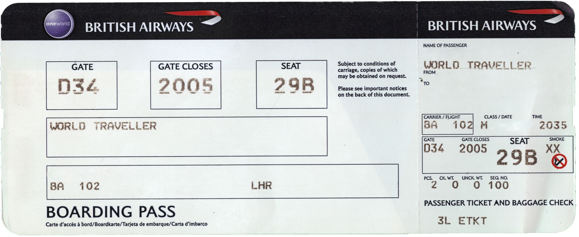 Free Plane Ticket Template