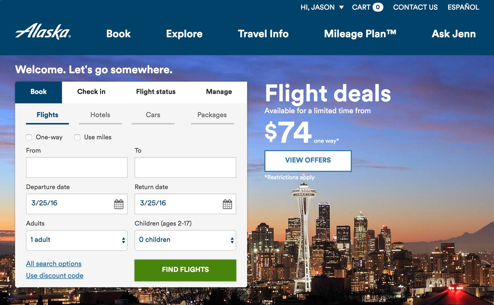 Alaska airlines coupon code